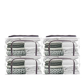 JD Fresh 4 Peices Wardrobe organizer for clothes, Storage box for Clothes for wardrobe, Cloth Storage Box, Storage Basket, Full Transparent, Pack of 4 PCS, Polyvinyl Chloride (PVC)