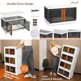 JD FRESH 2 Units Foldable Plastic Cabinet for Storage Wardrobe for Clothes Plastic Cupboard for Clothes, Plastic Cloth Rack for Storage Clothes Storage Cabinet Plastic Modular Drawer Storage Box