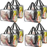 JD Fresh 8 PCS, 27 L Multipurpose Transparent Bag for Storage Clothes, Storage containers for Clothes, Cloth organisers storage Box for Wardrobe, packing bags for clothes - 8 Pieces