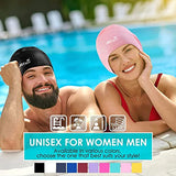 JD Fresh Swimming Cap with Ear Cover Silicone Made Waterproof Swimming Cap for Men & Women with Long Hair & Adults Color Black