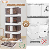JD FRESH 2 Units Foldable Plastic Cabinet for Storage Wardrobe for Clothes Plastic Cupboard for Clothes, Plastic Cloth Rack for Storage Clothes Storage Cabinet Plastic Modular Drawer Storage Box