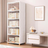 JD FRESH 5 Tier Foldable Plastic Rack for Storage/Kitchen Cupboard/Versatile and Sturdy Wardrobe for Clothes/Multipurpose Storage Organizer/Closet for Bedroom/Living Room/Laundry Room (Transparent)