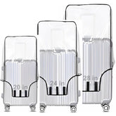 JD FRESH Combo of 3 Trolley Bag Cover/Suitcase Bag Cover/Waterproof Dustproof Luggage Cover/Zippered Clear PVC Suitcase Covers Protectors (28 inch, 24 inch, 20inch)