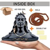 Adiyogi Statue with Rudraksh Mala/Resin Car Dashboard Idols/Lord Shiva for Pooja/Shivratri Gift/Decor/Shiv Murti/Mahadev Statues/Decorative Items for Home/Office(Black)