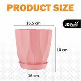 Set of 5 Plastic Round Flower Pots for Home Planters/Terrace, Garden/Suitable for Home Indoor & Outdoor/Gardening Pots for Plants/Plant pots for Balcony (Diamond, Baby Pink)