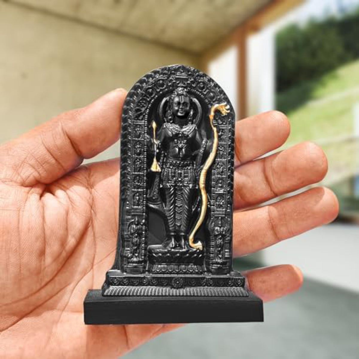 Shree Ram Lalla Murti/God Idols/Ayodha's Shree Ram Statue/Home Decor/Decorative Items for Living Room/Office/Show Piece(Black&Gold), antique, Religious