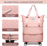 JD FRESH 2 Layer Nylon Duffle Trolley Bag for Traveling/Extendable Luggage with 4 Wheels/Waterproof Travel Bag/Convertible Luggages for Men and Women/Travelling Bags(Pink)