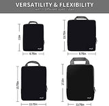 JD FRESH 4 Pcs Nylon Compression Packing Cubes For Travel/Water Resistant Packing Bags For Clothes Travelling with Zipper/Luggage Packing Organizer for Saree/Shirts/Jeans (Black)