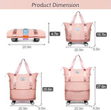 JD FRESH 2 Layer Nylon Duffle Trolley Bag for Traveling/Extendable Luggage with 4 Wheels/Waterproof Travel Bag/Convertible Luggages for Men and Women/Travelling Bags(Pink)