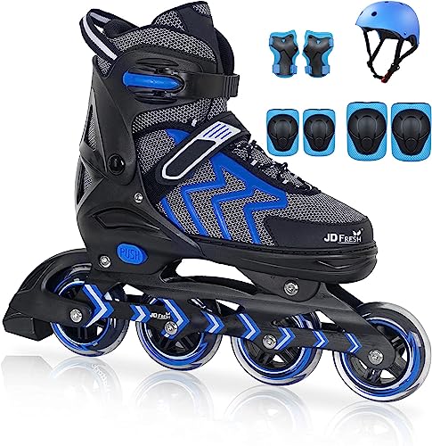 4 wheel skates w kits-blue-M