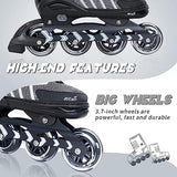 JD Fresh 4 Wheel Inline Skates Skating Shoes for Boys and Girls Age 10 to 14 Years Liner Roller Skates for Kids with Skating Protection Kit Set