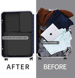JD FRESH 4 Pcs Nylon Compression Packing Cubes For Travel/Water Resistant Packing Bags For Clothes Travelling with Zipper/Luggage Packing Organizer for Saree/Shirts/Jeans (Black)