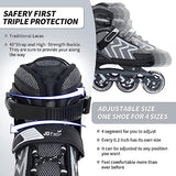 JD Fresh 4 Wheel Inline Skates Skating Shoes for Boys and Girls Age 10 to 14 Years Liner Roller Skates for Kids with Skating Protection Kit Set