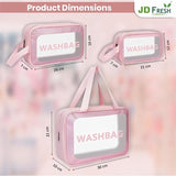 JD FRESH 3 Pieces Transparent Makeup Organizer Pouches/Makeup Bag for Women/Cosmetic Pouch/Toiletry Kit Bag for Travel(Large-Medium-Small)