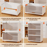 JD FRESH 5 Tier Foldable Plastic Rack for Storage/Kitchen Cupboard/Versatile and Sturdy Wardrobe for Clothes/Multipurpose Storage Organizer/Closet for Bedroom/Living Room/Laundry Room (Transparent)
